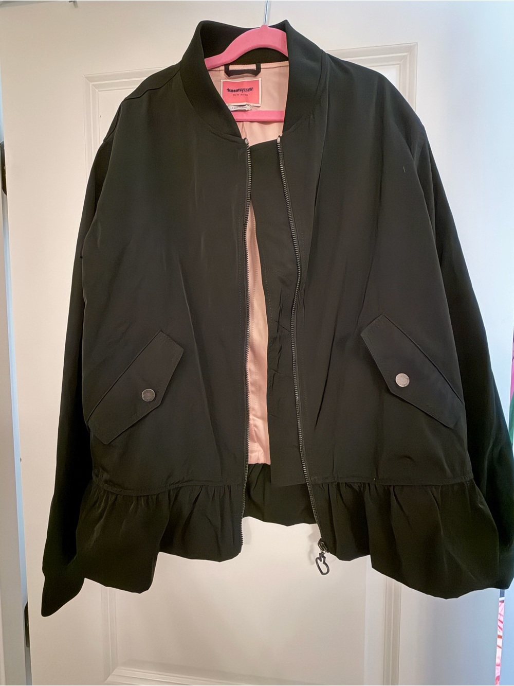 NWOT kate spade Black Zip-Front Bomber Jacket - Picture 2 of 6